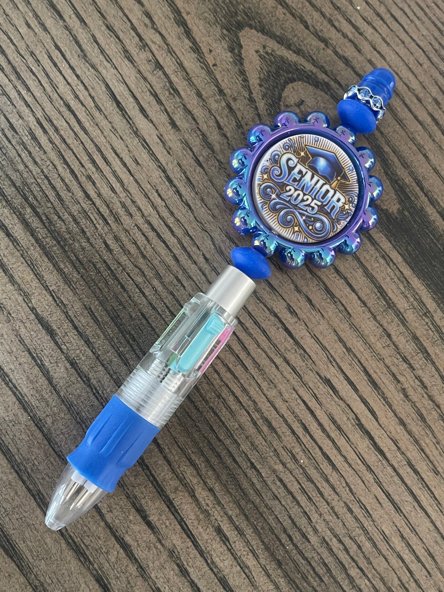 Senior 2025 Silicon Bead Spinning Pen - 4 color pen