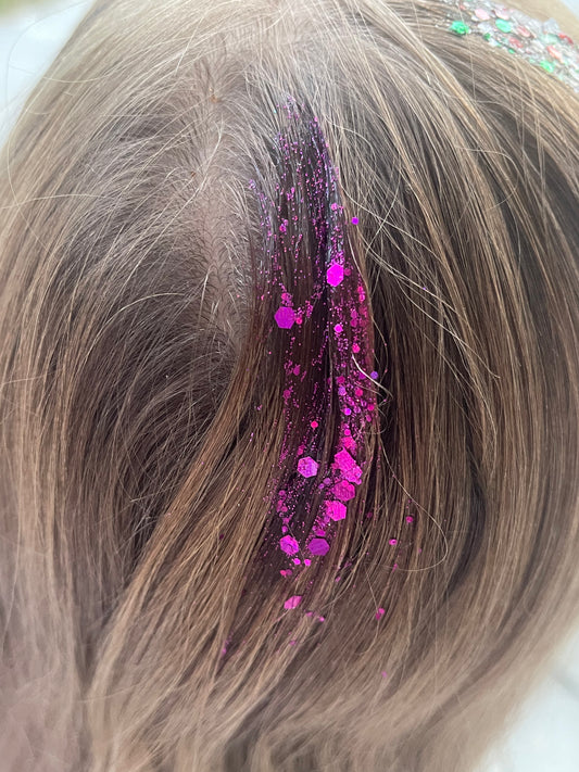 Glitter Hair Gel -Magenta