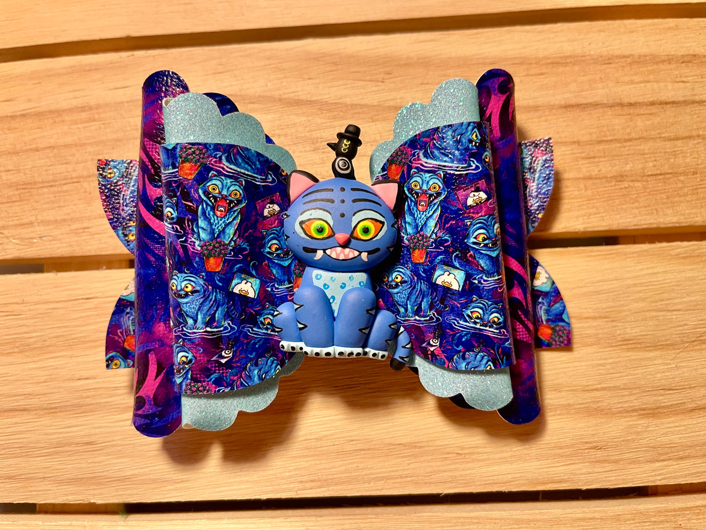Blue Cat K-Pop Hair Bow Clip