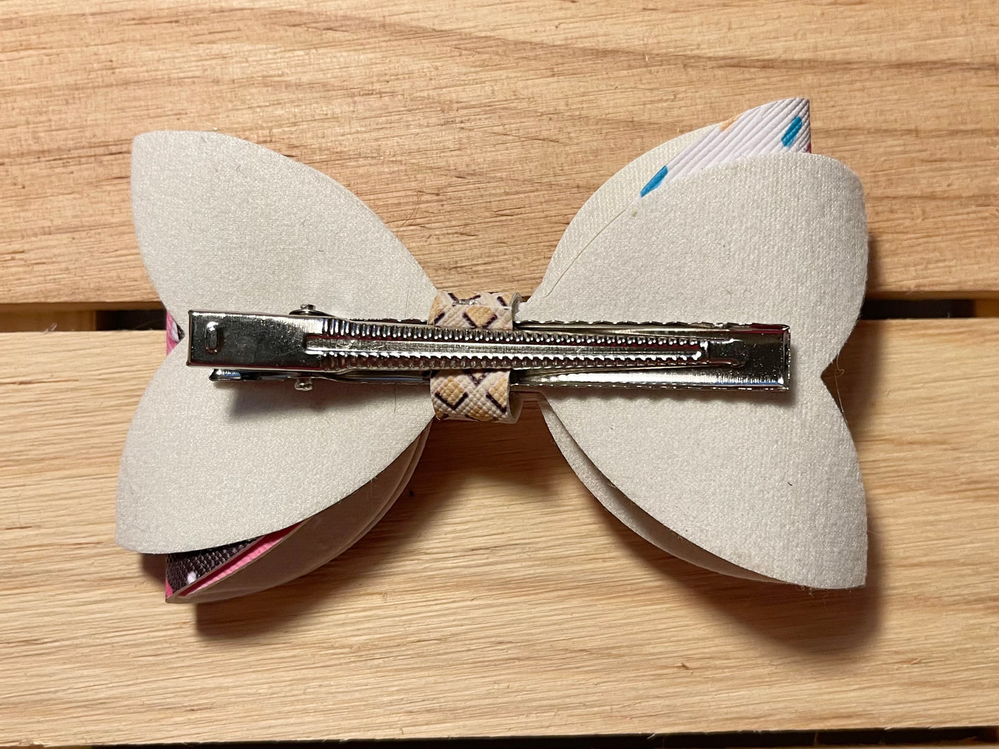 Ice Cream Waffle Cone Hair Bow Clip